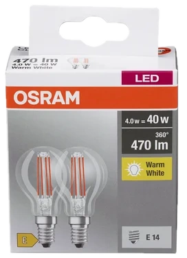 Led cl P 40 Klar E14 2pk