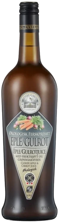 Eple/Gulrot Juice Økologisk 0,75l flaske Dyre Gård