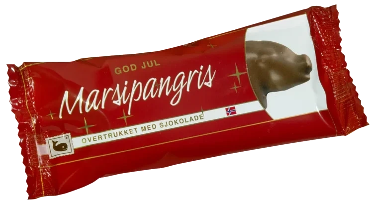 Marsipangris m/Sjokolade 70g Hval