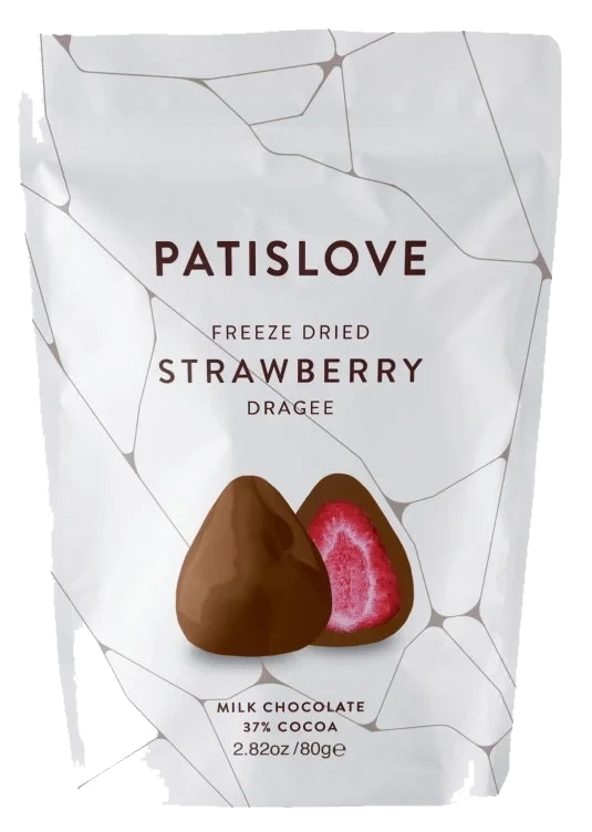 Jordbær Dragee m/Melkesjokolade Frysetørket 80g