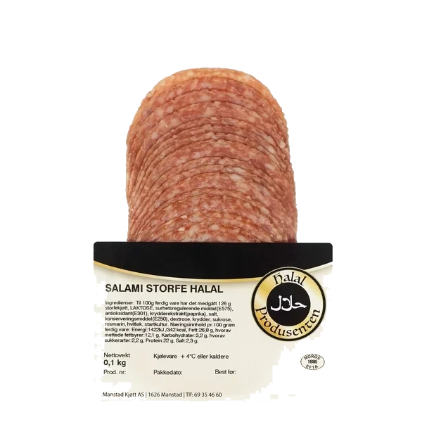 HALALPRODUSENTEN Storfe Salami 100g
