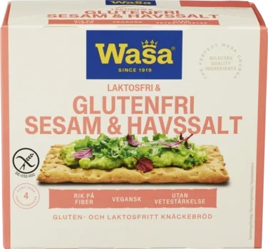 Knekkebrød Sesam&Havsalt Gl.Fri 240g Wasa