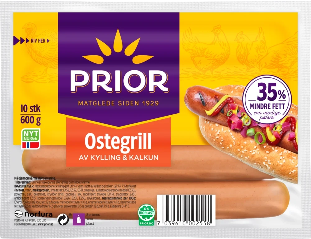 Ostepølse av kylling og kalkun