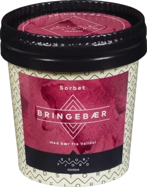 Bringebær Sorbet 140ml Storfjord Iskrem