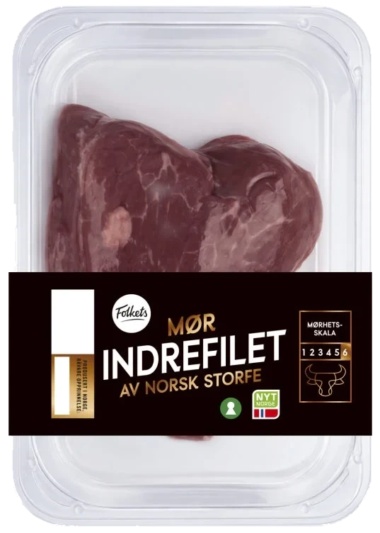 Storfe Indrefilet skivet Ca350g Folkets