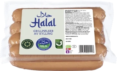 Halal Grillpølse av Kylling, Røkt