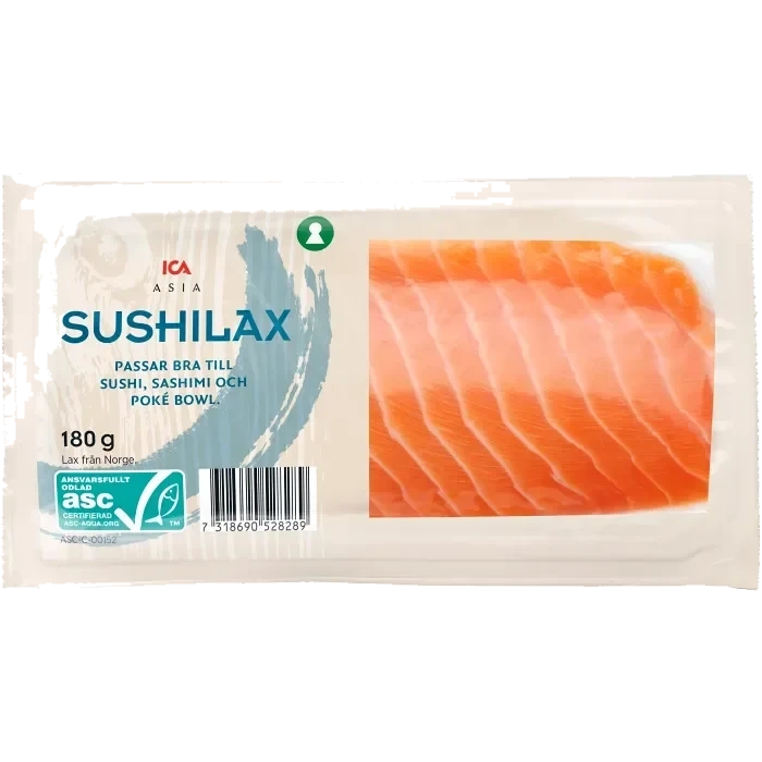 Sushilax Färsk Laxloin 180g Miljömärkt ICA Asia