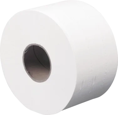 Toalettpapir, Jumborull, Abena Care-ness Excellent, 2-lags, Mini, Ø19,5cm, Hvit, 100% Nyfiber