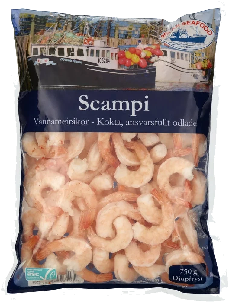 Scampi Kokta ASC Fryst