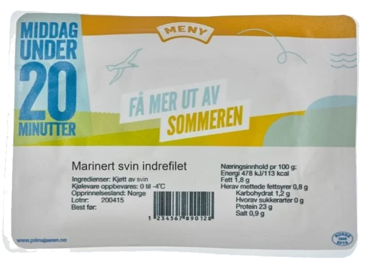 Svin Indrefilet Rødvinsmarinert 150g Prima Jæren