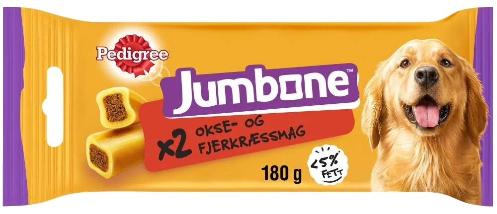 Jumbone hundesnacks med okse- og fjærkresmak