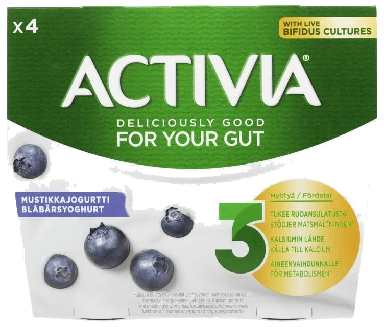 Activia Yoghurt Blåbær 4x125g