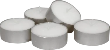 Telys, Ø5,5cm, Hvit, 10 Timer, Parafin