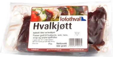 Hvalkjøtt Biter 500g Frys Lofothval
