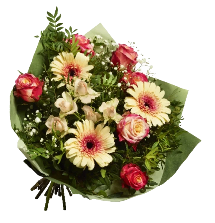Gavebukett Håndbundet Blomstermiks