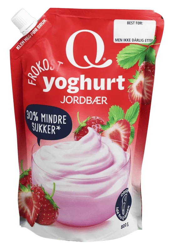 Q Yoghurt Jordbær 800g