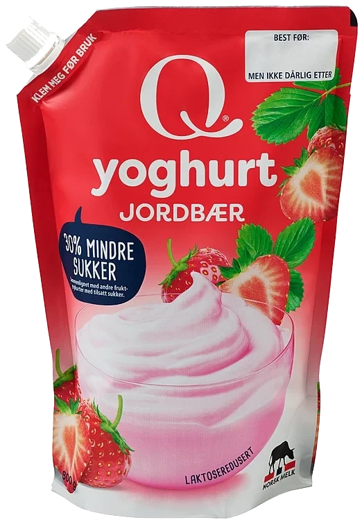 Yoghurt Jordbær 800g Q