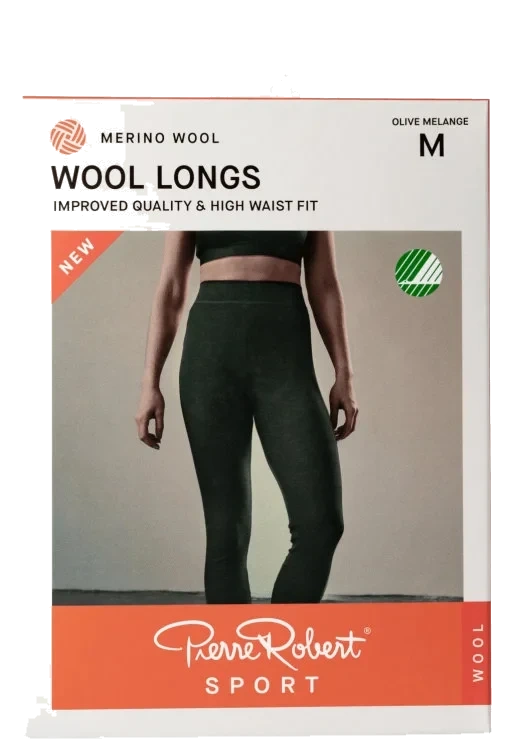 Wool Longs Sport Olive Melange S Pierre-Robert