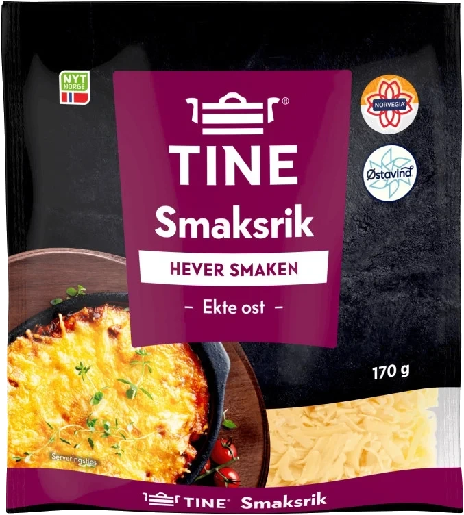 Ekte Revet Ost Smaksrik 170g Tine