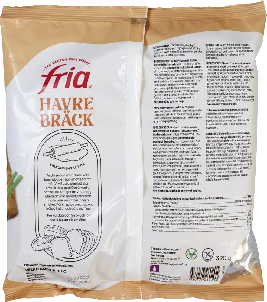 Glutenfri havrebräck rundstykker
