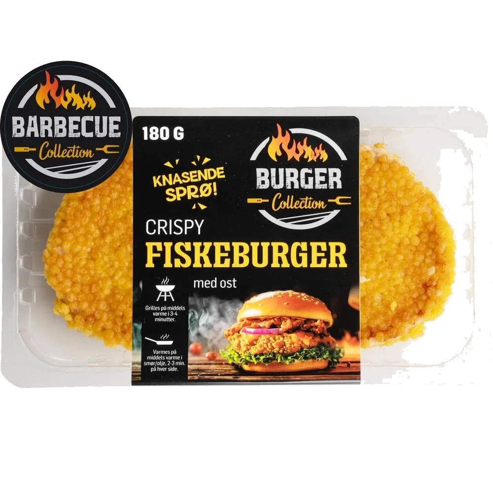 Sprø Fiskeburger med Ost