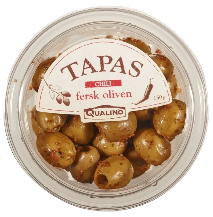 Oliven Fersk m/Chili 150g Tapas Qualino