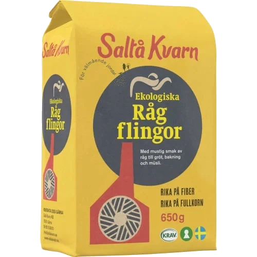 Saltå Kvarn Rugflak Øko 650g