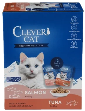 Våtfor til Katt Mix 12x85g Clever Cat