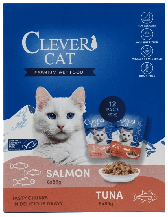 Våtfor til Katt Mix 12x85g Clever Cat