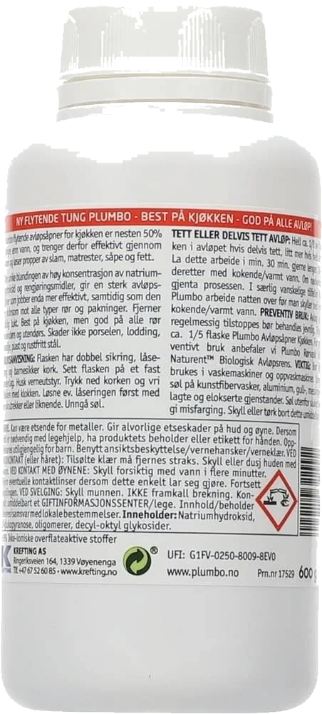 Flytende avløpsåpner kjøkken