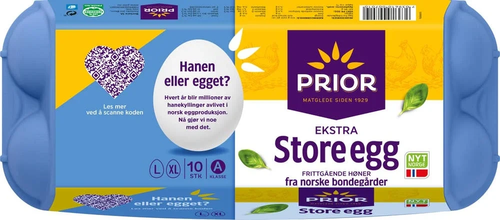 Store egg fra frittgående høner
