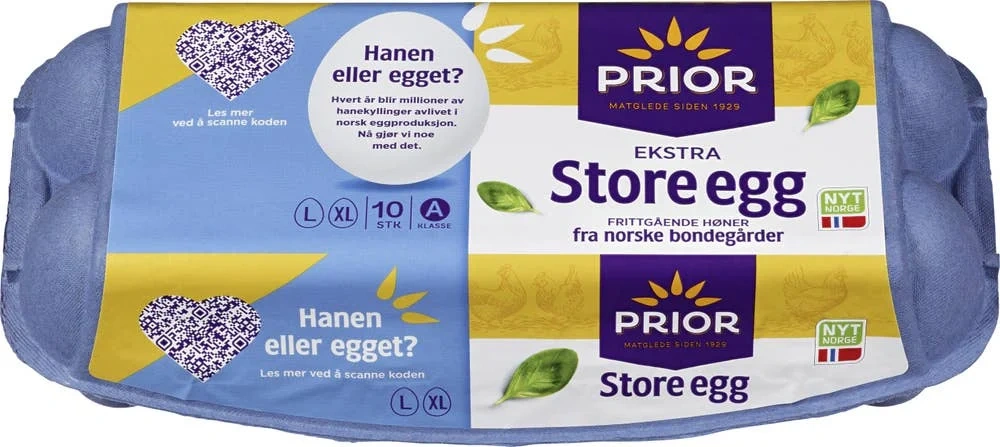 Store egg fra frittgående høner