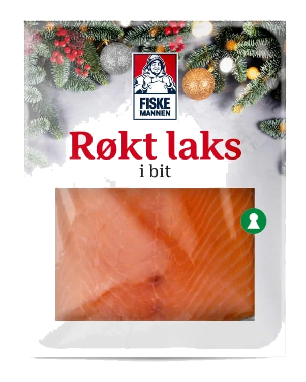 Laks Røkt i Bit Ca500g Fiskemannen