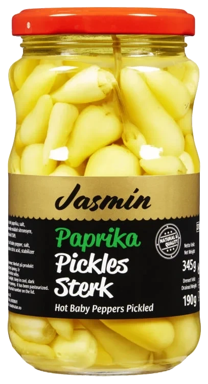 Paprika Pickles Sterk 345g Jasmin