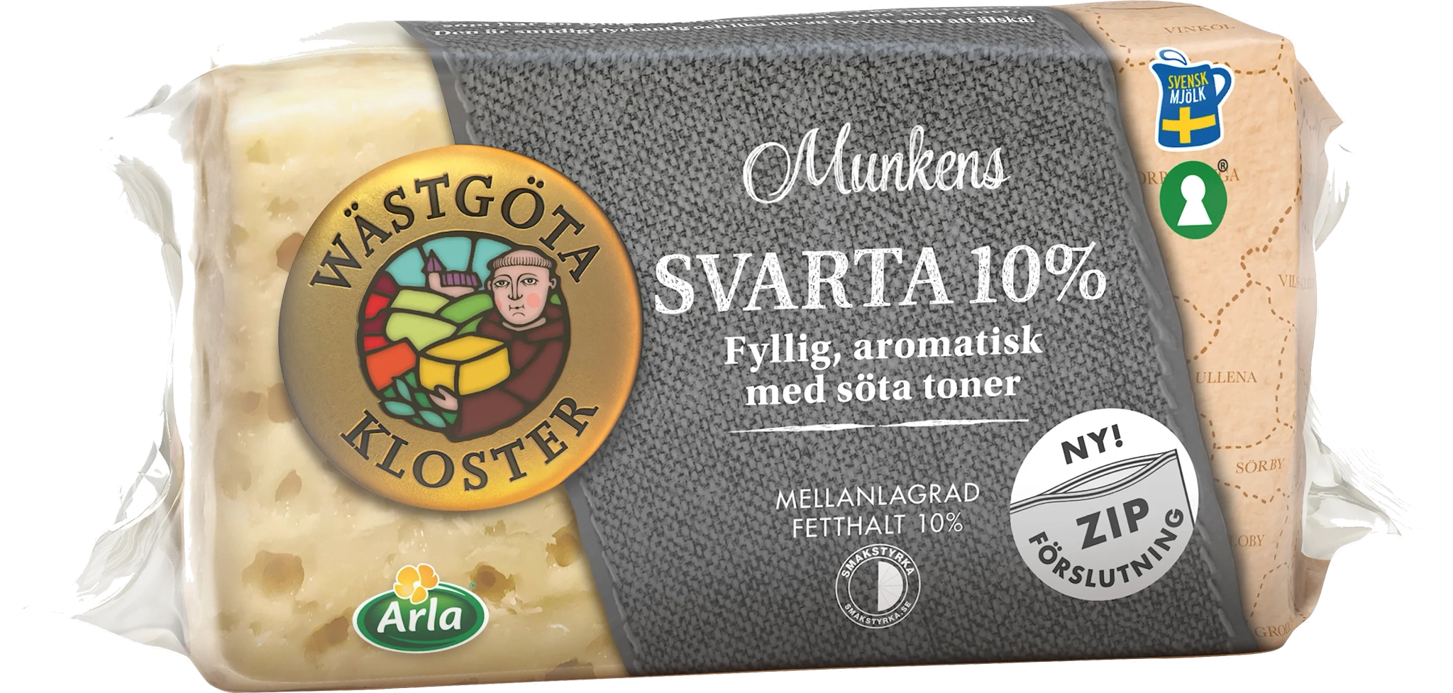 Munkens Svarta 10% ost ca 500g