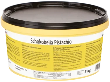 Schokobella Pistasje Sjokoladekrem For Fyll og Overtrekk, Spann 3 kg