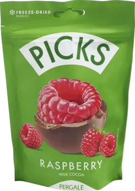 Dragee Picks Freeze Dried Raspberries With Milk Cocoa Glaze