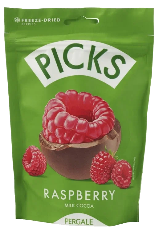 Bringebær m/Sjokolade 90g Picks