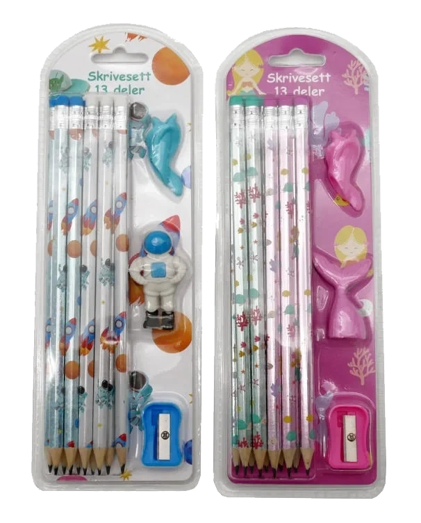 Blyantsett 13stk Astronaut/Havfrue