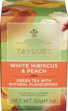 Taylors Of Harrogate White Hibiscus & Peach 30g