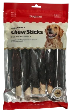 Chew Sticks Ostrich 20cm 10p Dogman