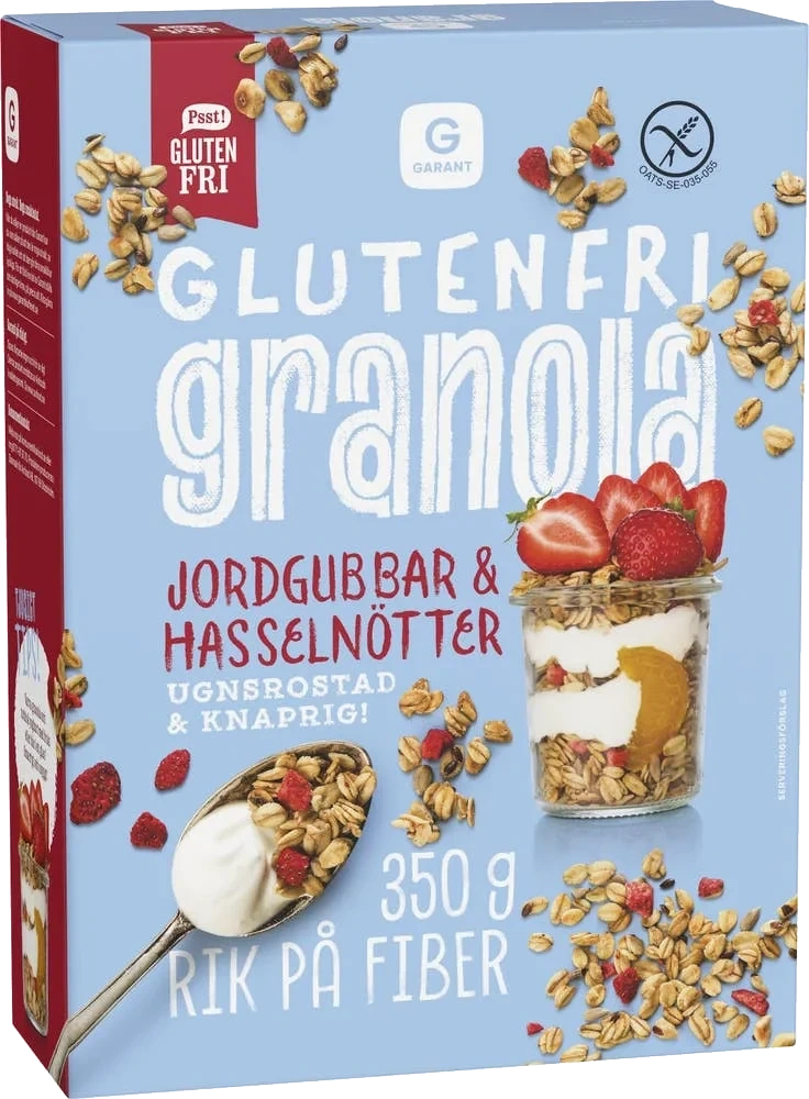 Granola Jordgubbar & Hasselnötter Glutenfri