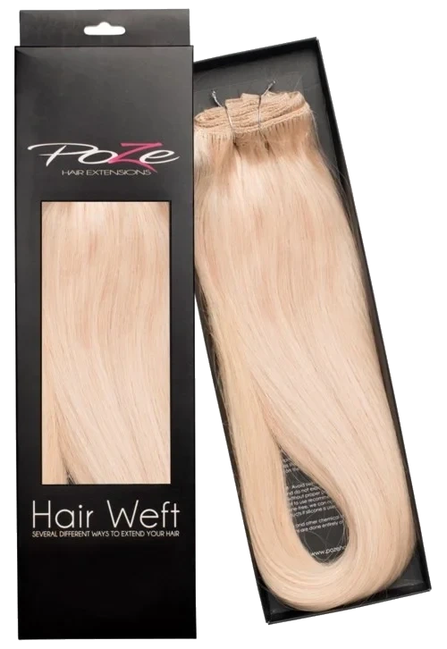Poze Hairextensions Poze Hårremse Ekte 12A Pure Blonde 50cm