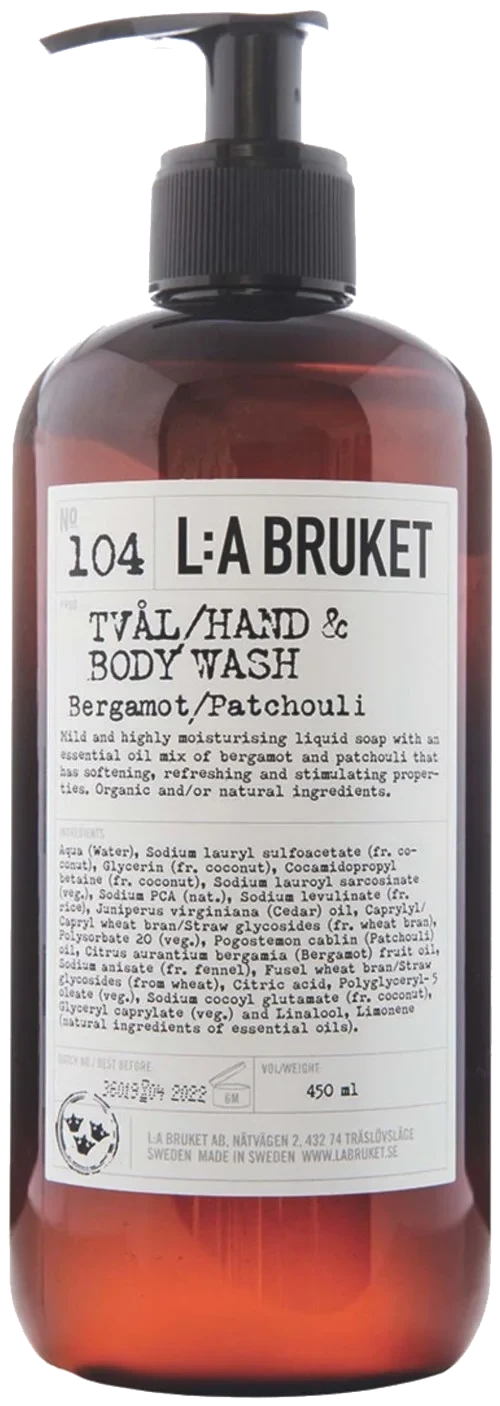 L:a Bruket Hand & Body Wash 104 Bergamot/Patchouli 450 ml