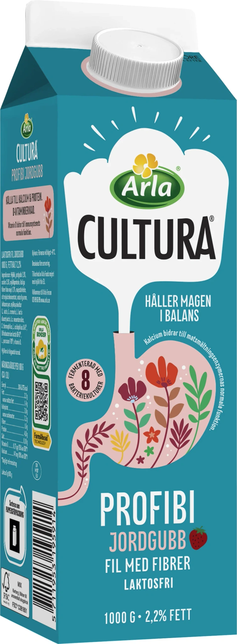 Cultura® Profibi fil jordgubb 2,2% 1000 g