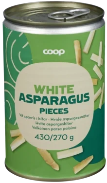 Asparagus, Tips+cuts, All White,diam 7-14mm,2-4cm