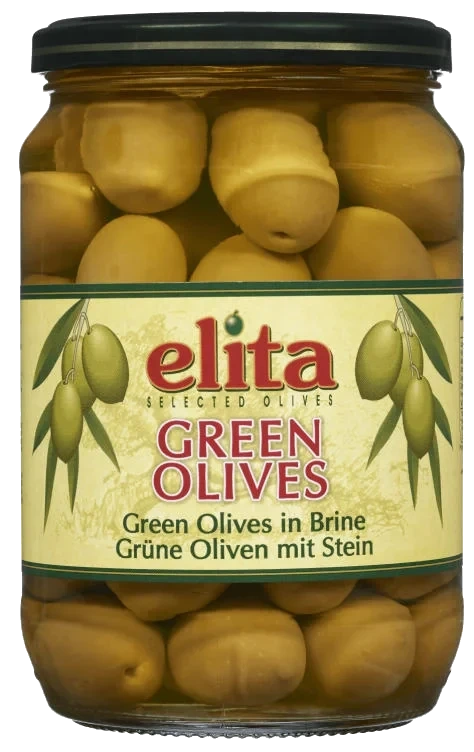 Oliven Grønne m/Sten 700g Elita