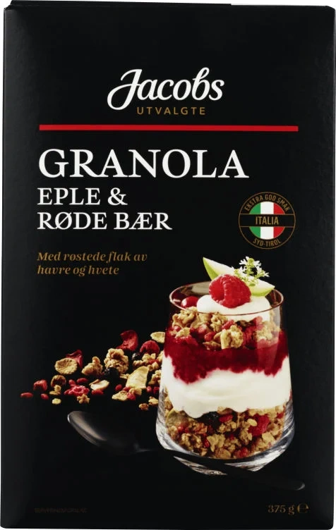 Granola Eple&Bær 375g Jacobs Utvalgte