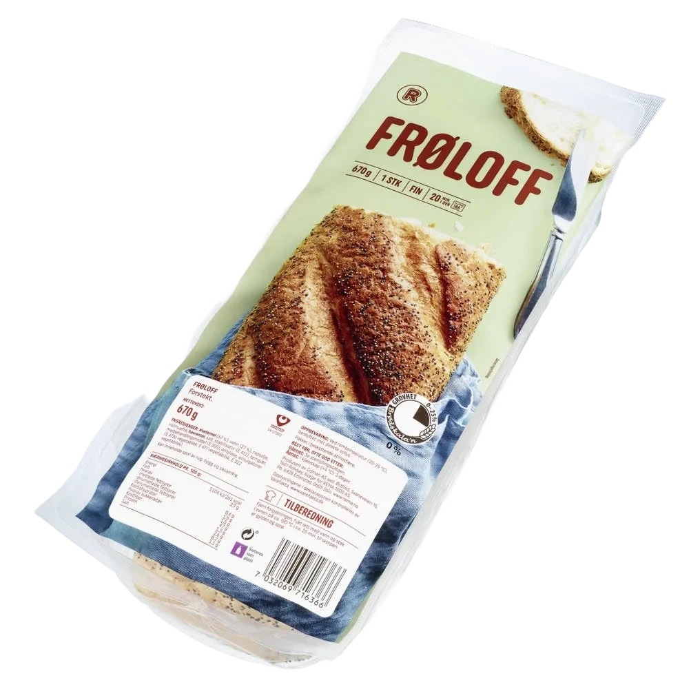 Frøloff, Lettstekt 670 g