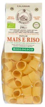 Mais- og Rispasta Calamari Øko Glutenfri 250g Morelli